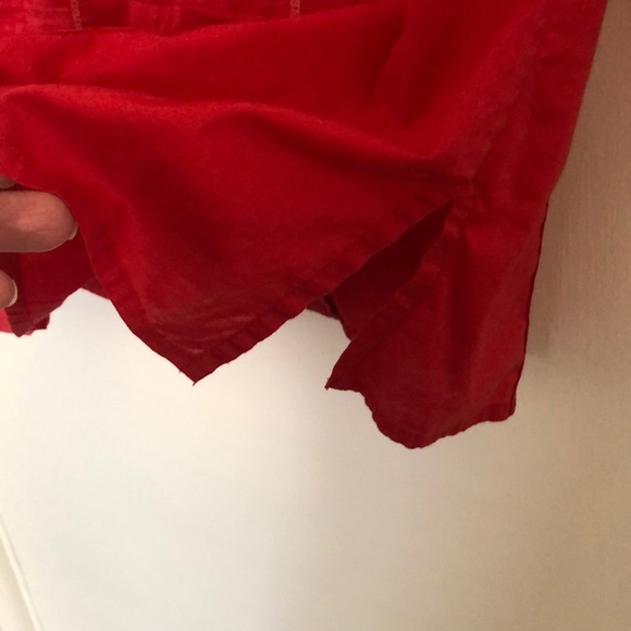 i.e.Petite Breezy Cotton Button-down in a Cool Red - Picture 8 of 11
